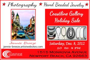 Coastline Gallery Holiday Sale Will Be Held In Their New Location-Newport Beach, Cal.  